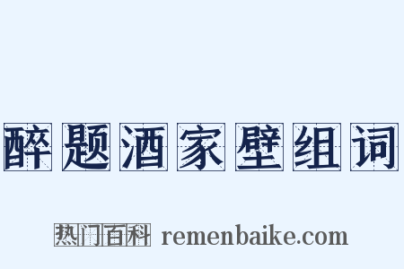 醉题酒家壁组词是什么意思的图片